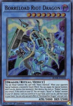 YuGiOh Borreload Riot Dragon BODE-EN036 Ultra Rare Englisch Excellent 1st