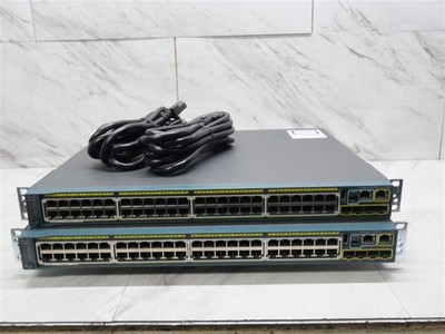 Lot of 2 Cisco WS-C2960S-48LPS-L 48-Port Gigabit PoE+ Switch 370W w/Cords