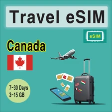 [eSIM] Canada Travel SIM Card, 7-30 Days, 3-15GB, QR Code, Fast Delivery