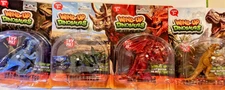 3 INCH Wind-Up Dinosaur Toy Set of 4 From Kipp Brothers Red Dragon, T-Rex + More