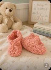 Handmade Crocheted Baby Booties Size 0-3 Months
