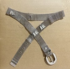Vintage Women's Metal Mesh Belt Silver Tone L 32-34 In Butterfly Flexible