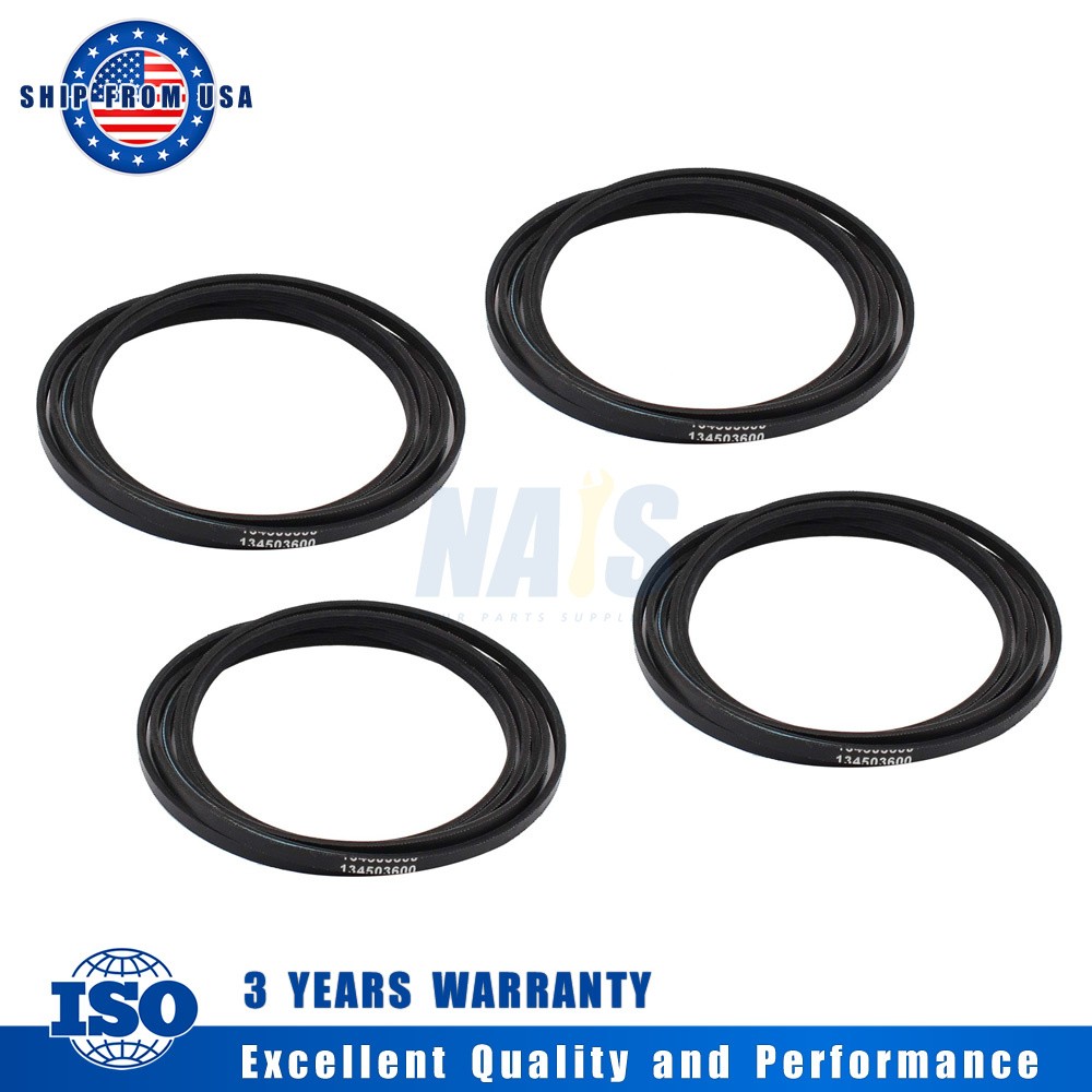 4-Pack Frigidaire Electrolux Dryer Drum Belt AP3865318 AH1148434 134503600