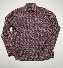 Tommy Hilfiger THFlex Supima Slim Fit Shirt Men's 16.5 34/35 Burgundy Floral Str