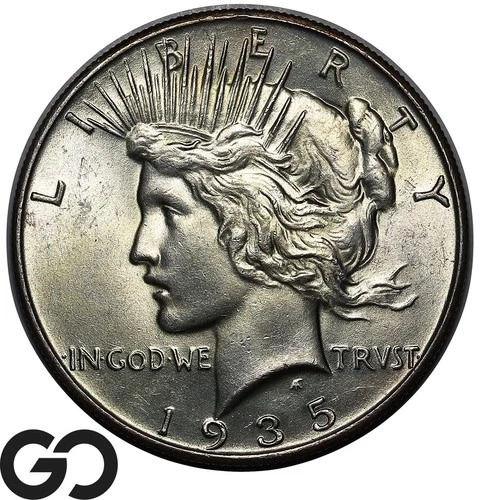 1935 Peace Dollar, Outstanding Superb Gem BU++, Premium Quality!