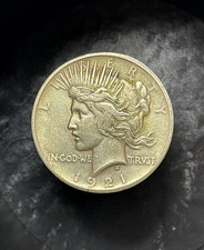 1921 High Relief Peace Dollar KEY DATE - AU++-Lightly Toned!