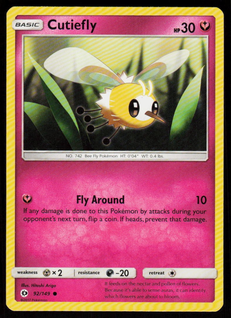 Cutiefly 92/149 Common SM Base Set Pokemon Lightly Played