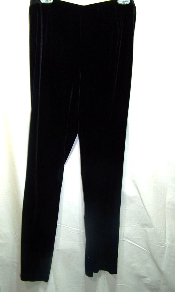 Pantalones Elementz Terciopelo Cómodos Medianos Acogedores Pierna Fiesta Vacaciones Negros Foto 2 de 4