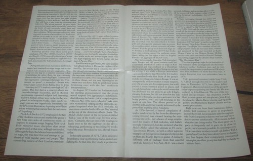 JETHRO TULL Too Old Too Rock N Roll ORIG 1976 US TOUR POSTERGRAMME - Foto 3 di 4