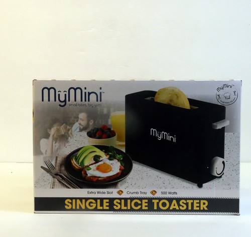 Nostalgia My Mini breiter Schlitz Einzelscheibe kompakter Toaster Schlafsaal Wohnmobil Hotel schwarz NEU