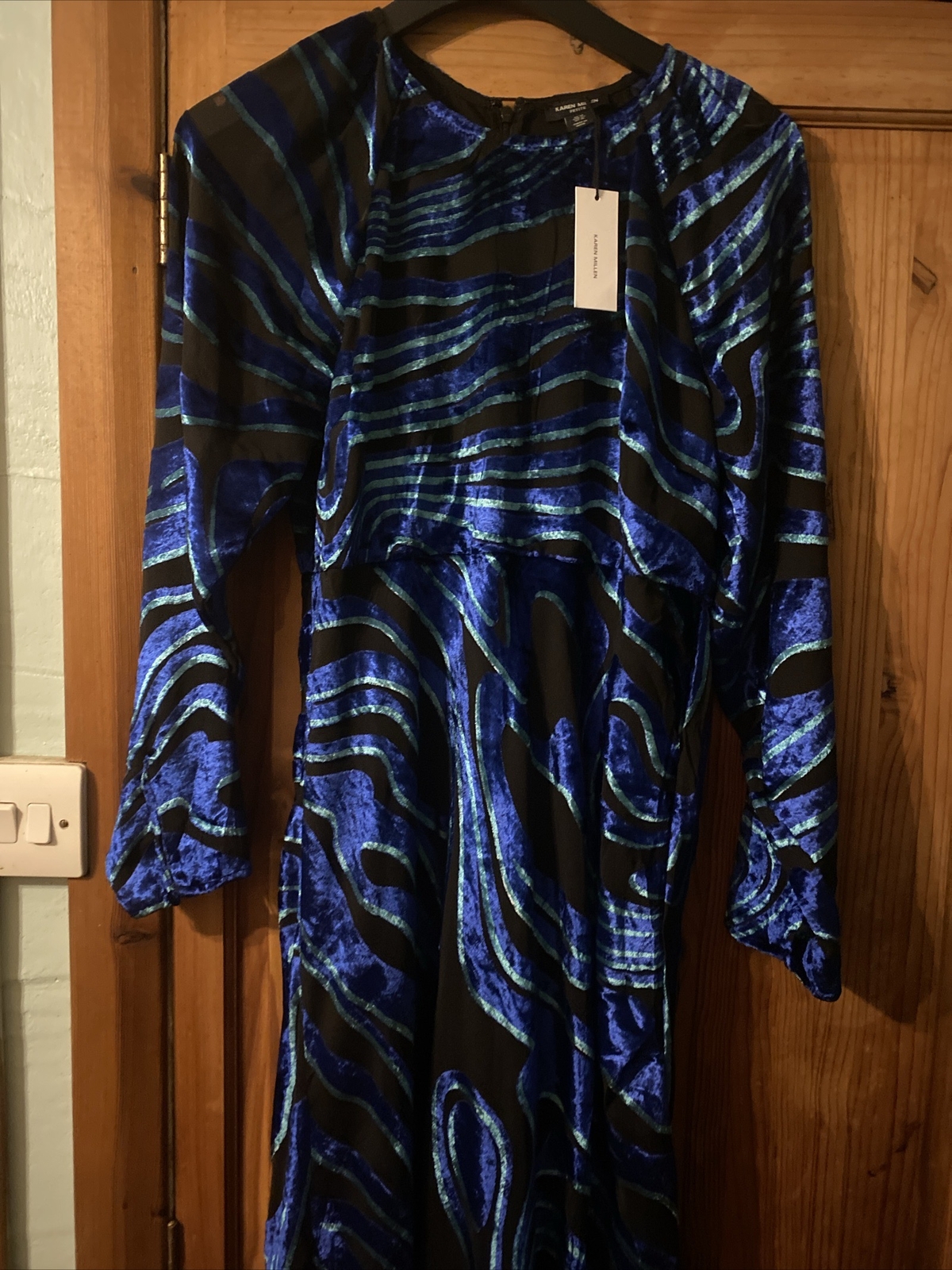 Karen Millen Velvet Devore Midaxi Column Dress New Size 14 eBay