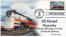 AO 3336,1999, All Aboard, First Day Cover, Add-on Cachet,  Standard Cancel, Hiaw