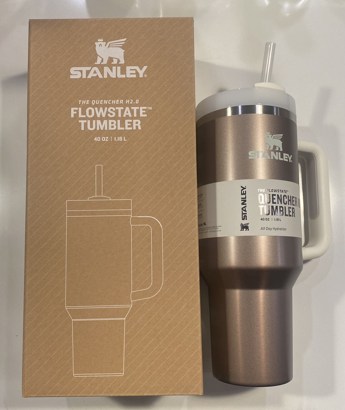STANLEY CUP ADVENTURE QUENCHER H2.0 FLOWSTATE TUMBLER 40 OZ ROSE QUARTZ GLOW-image