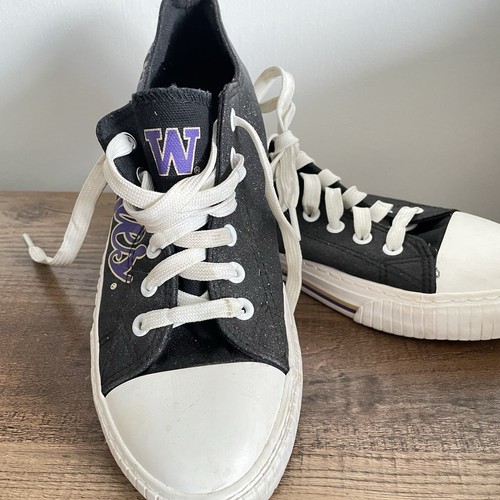 FOCO Washington Huskies NCAA Womens Glitter Low Top Canvas Shoes Size 9 - Picture 5 of 6