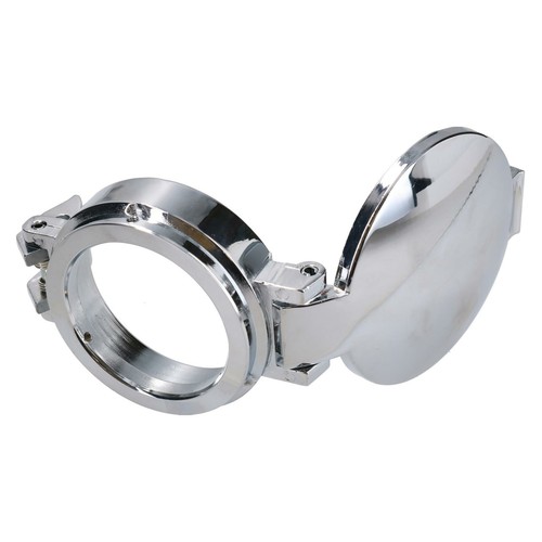 Aston Style Fuel Cap Classic Spring Loaded Fuel Filler Petrol Cover Chrome - Picture 3 of 3