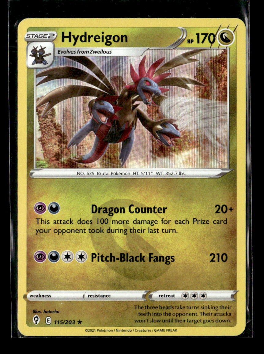 Pokemon Hydreigon 115/203 Evolving Skies Holo Rare 4 Card Lot 