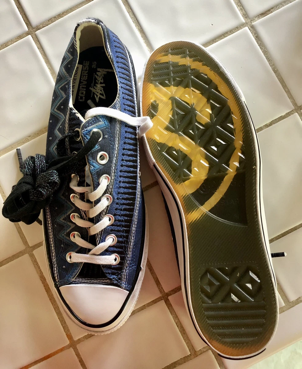 Stussy X Converse Chuck Taylors Low 70 Ox Tom Tom Print Mens US 10.5 New No Box