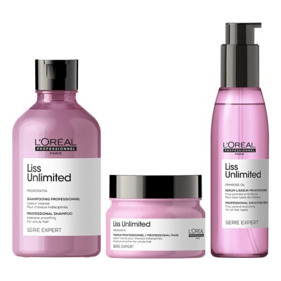 L'Oréal Professionnel Serie Expert Liss Unlimited Shampoo, Hair Mask & Serum