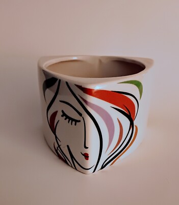 Rocket Farms Ceramic Triangular Face Planter 5'' X 3.5 '' High  Beautiful