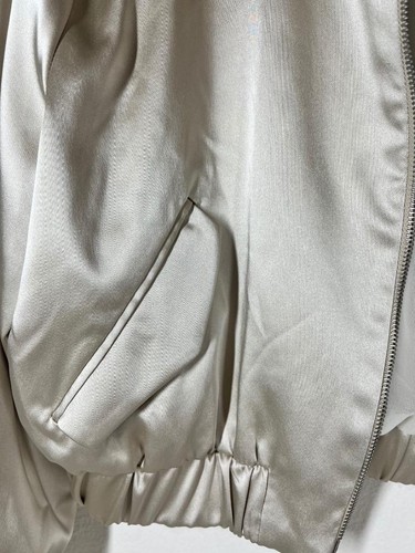 ZARA Satin Bomber Jacket Soft Gold/Cream Sz. L NWT - Picture 7 of 13