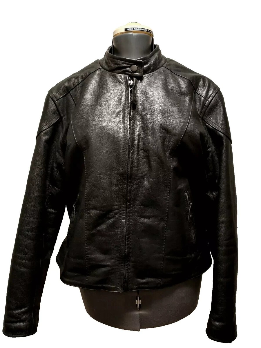 River Road Black Genuine Leather Women's Biker Motorcycle Jacket Pakistan  2XL