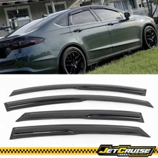 Fits 13-18 Ford Fusion Mugen Style Acrylic Window Visors Rain Sun Guards 4PC Set