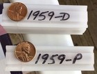 1959 P &D Uncirculated Lincoln Memorial Cents in Plastic Tubes