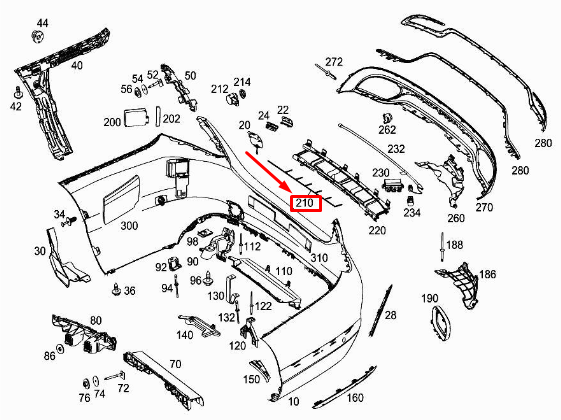 MERCEDES-BENZ C W205 Kabelbaum für Heckstoßstange A2055402400