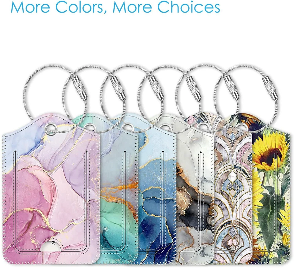 [2 Piezas] Etiquetas de Equipaje Cubierta de Privacidad Etiqueta de Identificación con Lazo para Bolsa de Viaje Maleta Foto 2 de 4