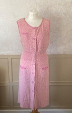 Valentino Miss V Womens Size 8 10 Pink Dress Midi Woven Cotton & Wool Blend 90s