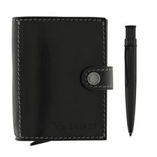 Retro 51 Pularys Modern Traveler Set Black Leather w/ Stealth Ballpoint Pen -NEW