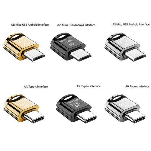 High Speed Card Reader Micro-USB/Type-C Memory Card Reader TF Micro-SD OTG - Afbeelding 7 van 13