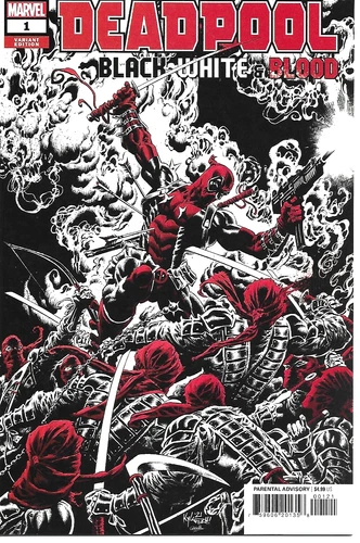 DEADPOOL BLACK WHITE BLOOD #1 KYLE HOTZ VARIANT MARVEL COMICS 2021 NEW UNREAD BB