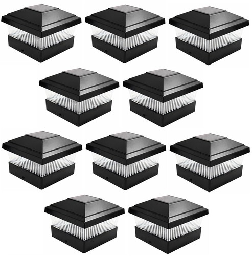 Garden Solar Black Post Deck Fence Cap Lights SMD LED Vinyl/PVC Wood Post 5X5 - Picture 38 of 63
