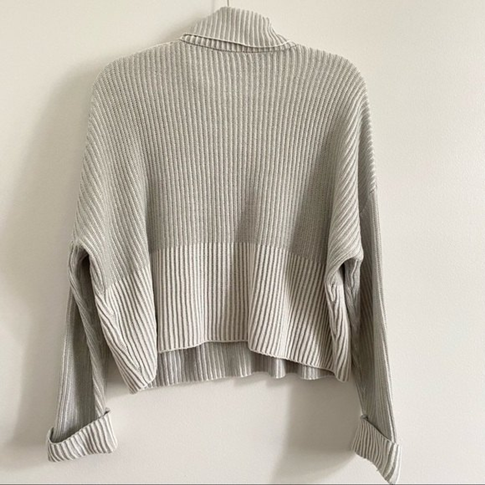 Express Button Shoulder Cuff Sleeve Turtleneck Sw… - image 5