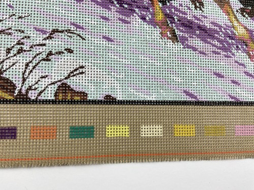 Diamant Needlepoint Tapestry Canvas Horse Carriage Sleigh 43in X 19in 10 Count - Picture 2 of 5