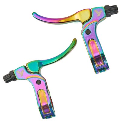 BMX Bremshebel KHE Radius PAAR Alu Klappscharnier 2-Finger Oil Slick Jet Fuel