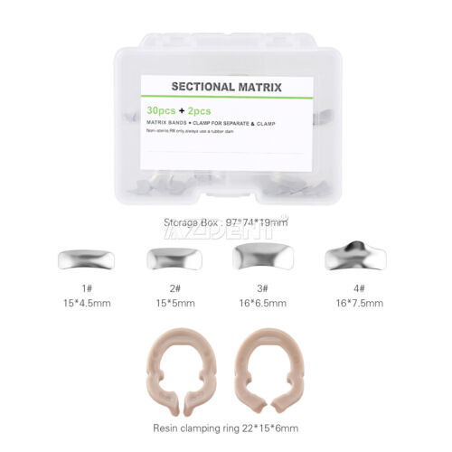 Dental Metal Matrices Sectional Contoured Matrix Refill Package Two Ring eBay