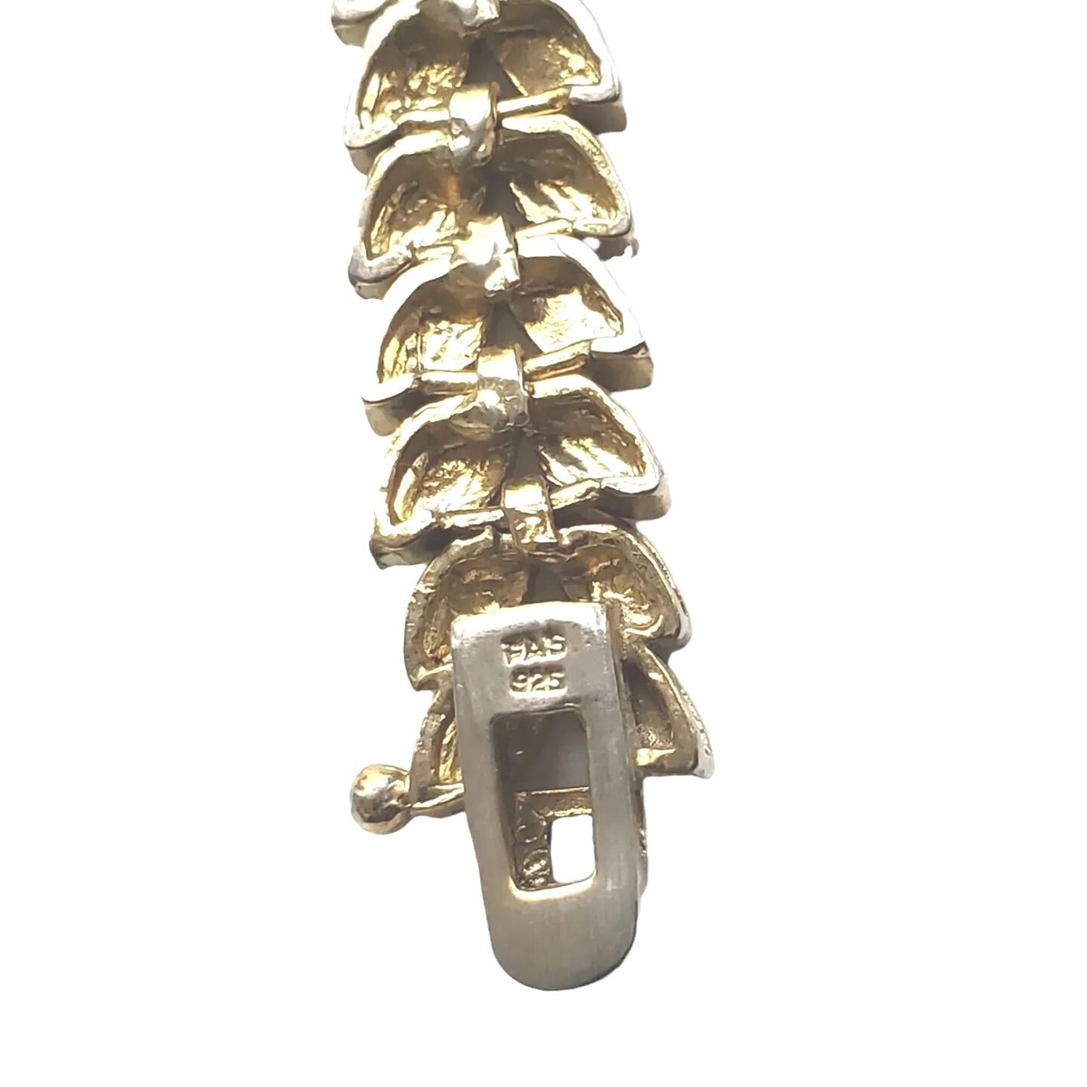 Bracelet Vintage Fin à Chevron En Vermeil Argent 925 - Occasion En Bon État