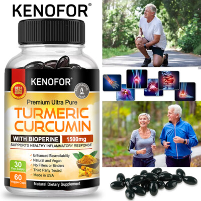 Curcumin Ginger + Black Pepper Joint Pain Maximum Strength 60 Capsules
