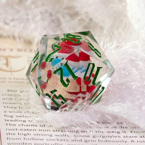 Masked Santa Holiday d20 Dice 33mm Christmas Dice (2021) - Picture 6 of 6