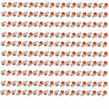 200 Pcs Plastic K1 2 Ports Gel Splice UY Wire Connector Clear Orange