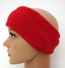 RED Headband Adult EXTRA STRETCHY SOFT MICRO FLEECE 9cm ski earmuff Made in UK