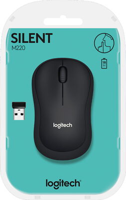 Logitech Maus M220 Silent optisch Wireless 3 Tasten anthrazit 910-004878