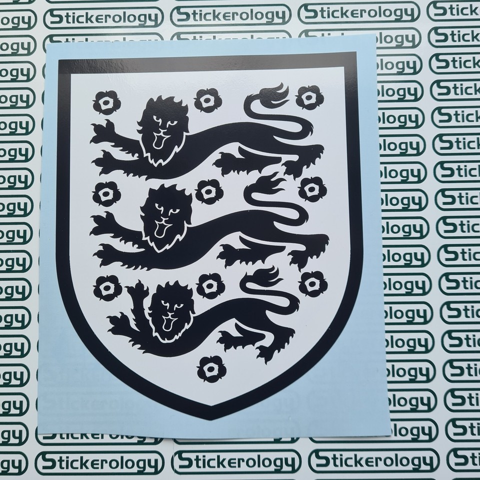 ENGLAND BLACK & WHITE 3 LIONS STICKER | eBay UK