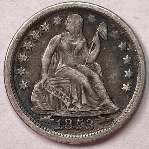1853-O Seated Liberty Silver Dime Extremely Fine XF Coin #18849