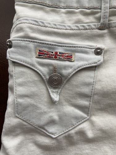 Hudson Girls Off-White/Pale Blue Skinny Jeans, Size 10 - Picture 2 of 11