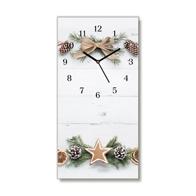Tulup Glas Wanduhr 30x60cm - Schwarz - Deko - Christmas Holiday Gingerbread