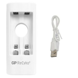 GP USB Battery Charger for AAA and AA rechargeable batteries. 2 Bay 