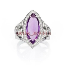 Natural Amethyst Gemstone with 925 Sterling Silver Ring for Women's 3164